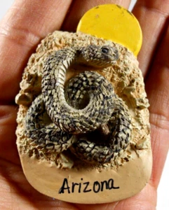 vintage desert Rattlesnake snake Arizona travel souvenir fridge magnet - Picture 1 of 4