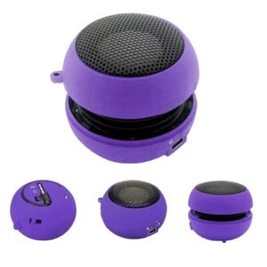 Portable Wired Speaker Audio Multimedia Rechargeable Purple for Phones Tablets - Picture 1 of 6