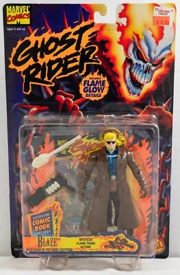 Figura de acción Blaze Ghost Rider cómic llama mística disparo Marvel Toy Biz 1995 Foto 1 de 2