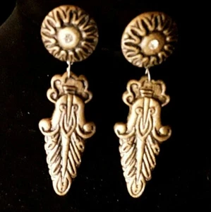 Vintage Post Earrings: World /Tribe Theme Design form 1990,s - Picture 1 of 4