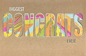 Colorful BIGGEST CONGRATS EVER Card FOR SOMEONE AMAZING by American Greetings +✉ - Picture 1 of 6