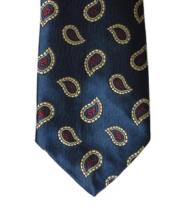 Paisley motif tie by Greenwoods Mens Wear made in Britain vintage 1980s 1990s - Picture 1 of 2