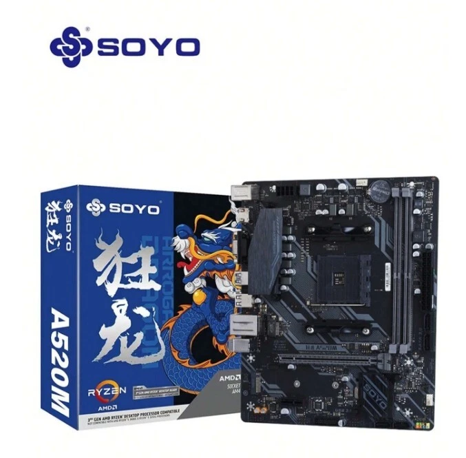 SOYO A520M Gaming motherboard(AM4 AMD/A520/Micro ATX/An M.2 /SATA 6Gb/s/USB 3.0 - Image 1 of 4