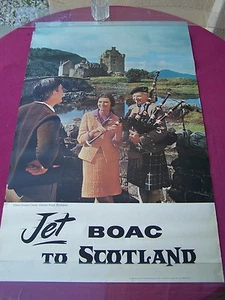 Orig. 1963 "Jet B-O-A-C a Escocia" Castillo de Eileen-Wester Ross- Cartel de viaje - Imagen 1 de 1