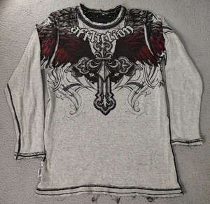 Affliction Men's T-Shirt Mens XLarge Reversible Double Sided Long Sleeve Cotton - Picture 1 of 11