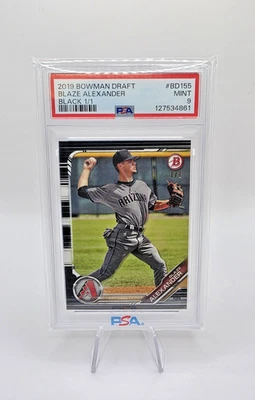 2019 Bowman Draft Blaze Alexander Black 1/1 - Image 1 of 2