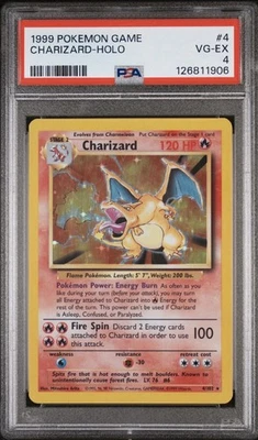 1999 Pokemon Base Set Charizard #4 /102 PSA 4 VG-EX - Image 1 of 3