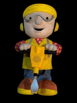 Hasbro Bob The Builder 13" Talking Vibrating Jack Hammer Toy Plush Vintage 2001 - Image 1 of 4