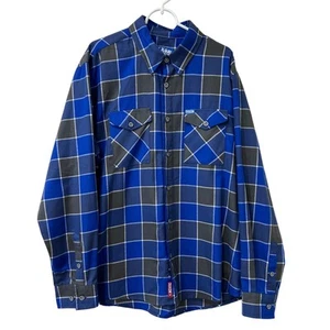 Dixxon Flannel Co Mens Sz XL The Layblack Gray & Blue Plaid Long Sleeve Shirt - Picture 1 of 5