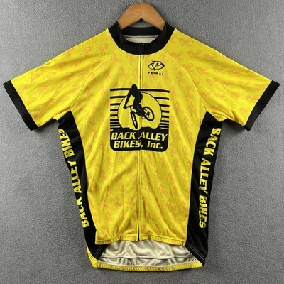 Camiseta deportiva de ciclismo Primal para hombre mediana amarilla espalda callejera bicicletas cremallera completa manga corta Foto 1 de 4