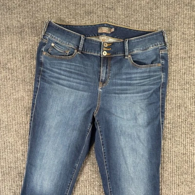 Torrid Womens Jegging Blue Denim Super Soft Triple Button Skinny Jeans - Image 1 of 4
