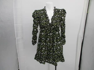 By Anthropologie Mini Dress top Women's XXS Green Lily of the valley Ruffle $158 - Picture 1 of 24