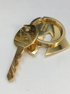 Sophie Hulme Herz & Schlüssel Taschenanhänger goldfarben 5 cm J22 P820 - Bild 1 von 8