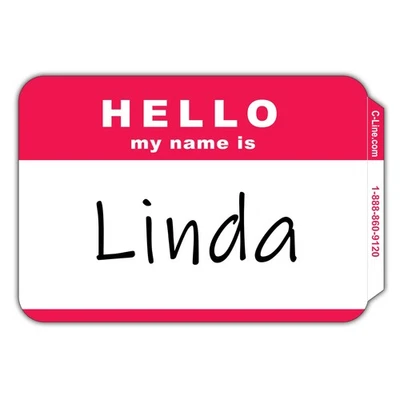 Hello My Name Is Badges 100 Count Red Tabbed Edge For Meetings Conferences - Image 1 of 2