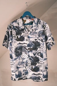 Paul Smith Men's Blue Cotton Pulp Comic Camp Short Sleeve Shirt Size XL Portugal - Picture 1 of 10