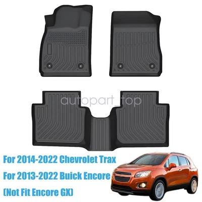 Tapetes delanteros y traseros forro para Chevrolet Trax Buick Encore 2013-2022 TPE negro Foto 1 de 4