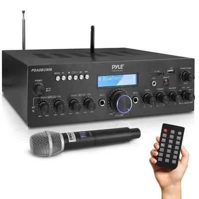 Pyle Home Theatre Receiver Bluetooth USB 2Ch Radio Tuner/ - Image 1 of 4