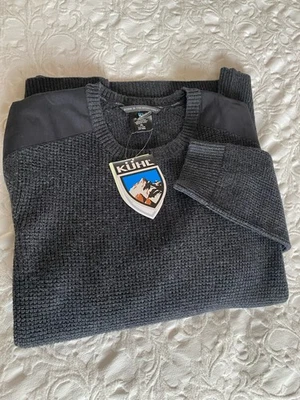 Kuhl Evader Waffle Knit Sweater Mens XL Merino Wool Cotton Graphite Gray New ￼ - Image 1 of 4