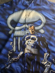 Vintage Changes 2001 Marvel The Punisher Button Up All Over Print Shirt Size XL - Picture 1 of 5