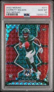 2022 Panini Mosaic Garrett Wilson Rookie RC Red Mosaic #311 PSA 10 - Picture 1 of 2