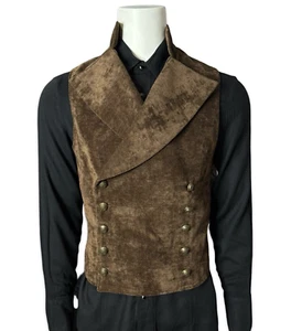 CHALECO GÓTICO VAMPIRO CABALLERO CHAQUETA TERCIOPELO GÓTICO CUENTA STEAMPUNK - Imagen 1 de 6