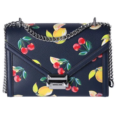 Bolso de Hombro Michael Kors Whitney Mediano Solapa Estampado de Frutas Azul Marino Multi Foto 1 de 4