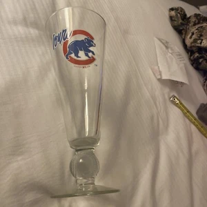 Iowa Cubs MiLB Baseball 2006 Logo 9” Beer Pilsner Glass Baseball Stem-EUC - Picture 1 of 9