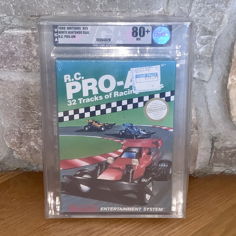 Brand New NES RC Pro-Am 1988 Factory Sealed VGA 80+ Silver H-Seam Graded Game - Image 1 of 4