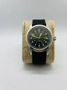 HAMILTON Khaki Field H704450 Military Men's Watch 38mm Silver Dial Black Strap - Picture 1 of 6