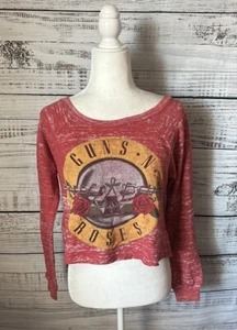 Women's Red Guns N Roses long sleeve crop top size small - Picture 1 of 1