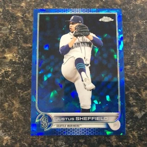 2022 Topps Chrome Sapphire #587 Justus Sheffield Seattle Mariners - Bild 1 von 2