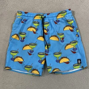 Volcom Mens Medium Swim Trunks Shorts Blue Taco Margarita - Picture 1 of 6