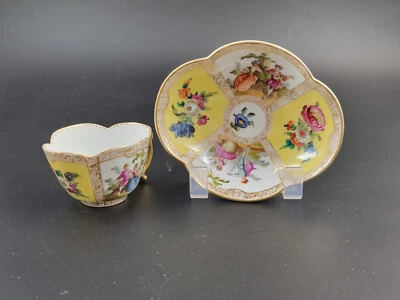 Helena Wolfsohn, Dresden, Quatrefoil Teacup & Saucer, c.1878 - Image 1 of 4