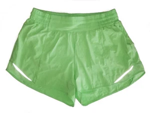 Lululemon Hotty Hot Shorts Pistachio Green Lined High Rise HR Mesh 4" Sz 10 - Picture 1 of 8
