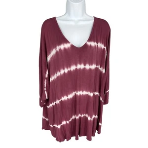 Lane Bryant V-Neck 3/4 Sleeve Blouse Tie Dye Size 18/20 - Picture 1 of 9