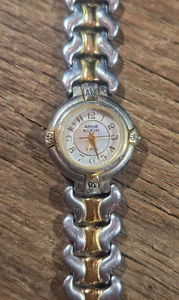 100 Ft Anne Klein Stainless Steel Silver/Gold Watch Mother of Pearl 11/7906 753 - Picture 1 of 8