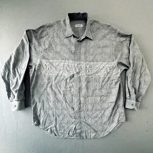 Pal Zileri Shirt Mens 16.5 42 Gray Textured Print Button Up Made in Italy - Picture 1 of 14