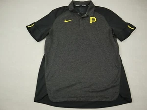 Pittsburg Pirates Polo Shirt Men Large Black Nike Baseball Short Sleeve MLB L - Picture 1 of 7
