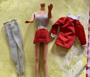 Vintage Barbie Clothing Red Silver Glittery Tinsel 4 Pieces - Picture 1 of 8