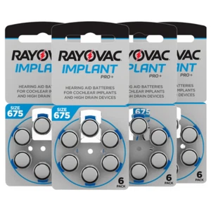 24 cells x Rayovac 675 Size Hearing aid batteries Cochlear Implant MF P675 PR44 - Picture 1 of 4