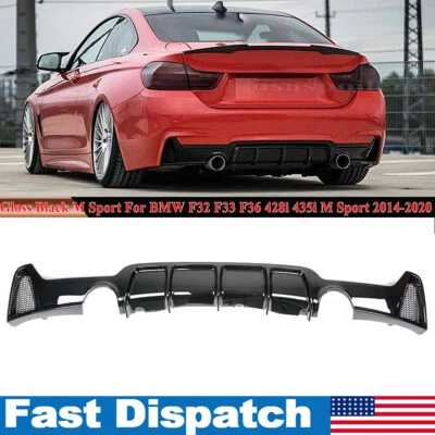 Glossy Black Rear Diffuser Lip For BMW F32 F33 F36 428i 435i M Sport 2014-2020 - Image 1 of 4
