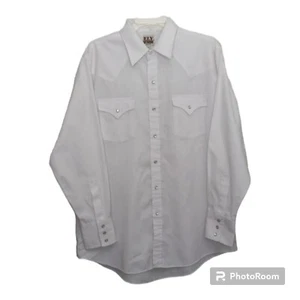 Ely Cattleman Shirt Men's L 16.5/34 Western Wear Pearl Snap Cowboy Rodeo - Picture 1 of 13