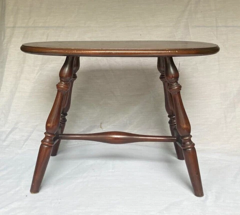 Antique Atlas Furniture Co. Mahogany Wood Oval Vanity Stool Bench - Rare!! Cover