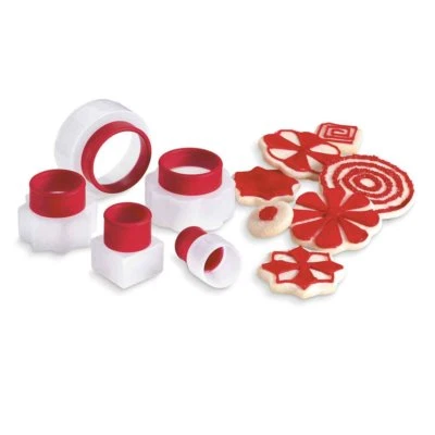 Juego de 5 piezas de cortadores de galletas Cuisipro varias formas geométricas almacenamiento a presión Foto 1 de 4