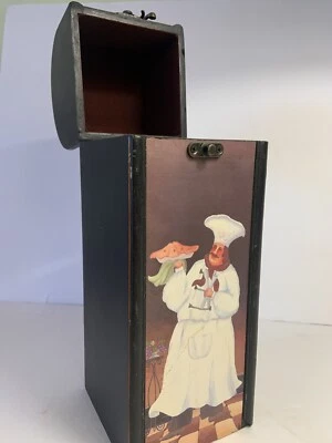 Wooden Hinged Box With “Chef” Decor Type Theme Very Cute 81 - Image 1 of 4