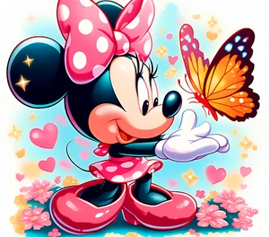 Butterfly and Minnie 12oz Becher, Strohhalm, Edelstahl, Auslaufsicher, (t12-225) - Bild 1 von 2
