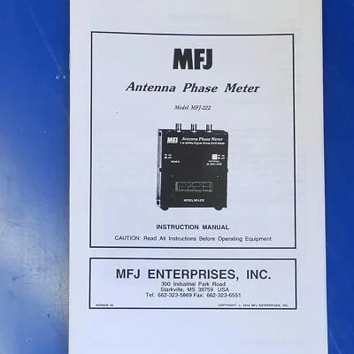 MFJ-222 Antenna Phase Meter Manual - Image 1 of 2
