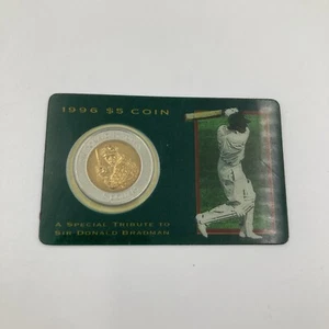 1996 Australia $5 Sir Donald Bradman Coin in Mint Card | Royal Mint - Picture 1 of 6
