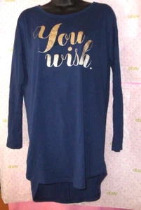 $58 VICTORIA SECRET "YOU WISH" S/P TUNICA BLU maglietta blusa MAGLIA MANICA LUNGA top - Foto 1 di 3