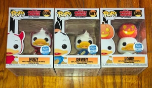 New Funko Pop Disney Huey Dewey Louie Halloween Shop Exclusive 606 607 608 Lot - Picture 1 of 6